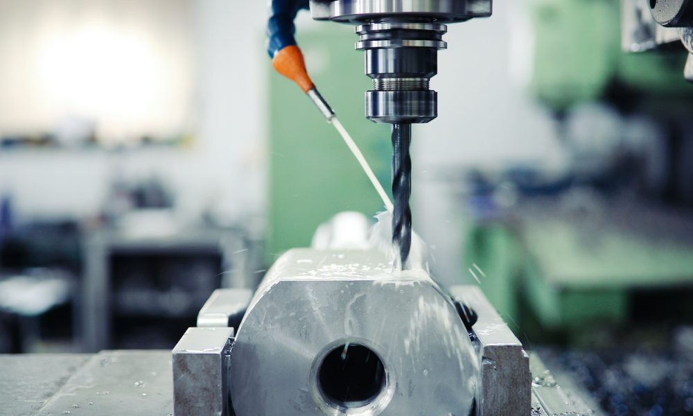 Close up of CNC machine