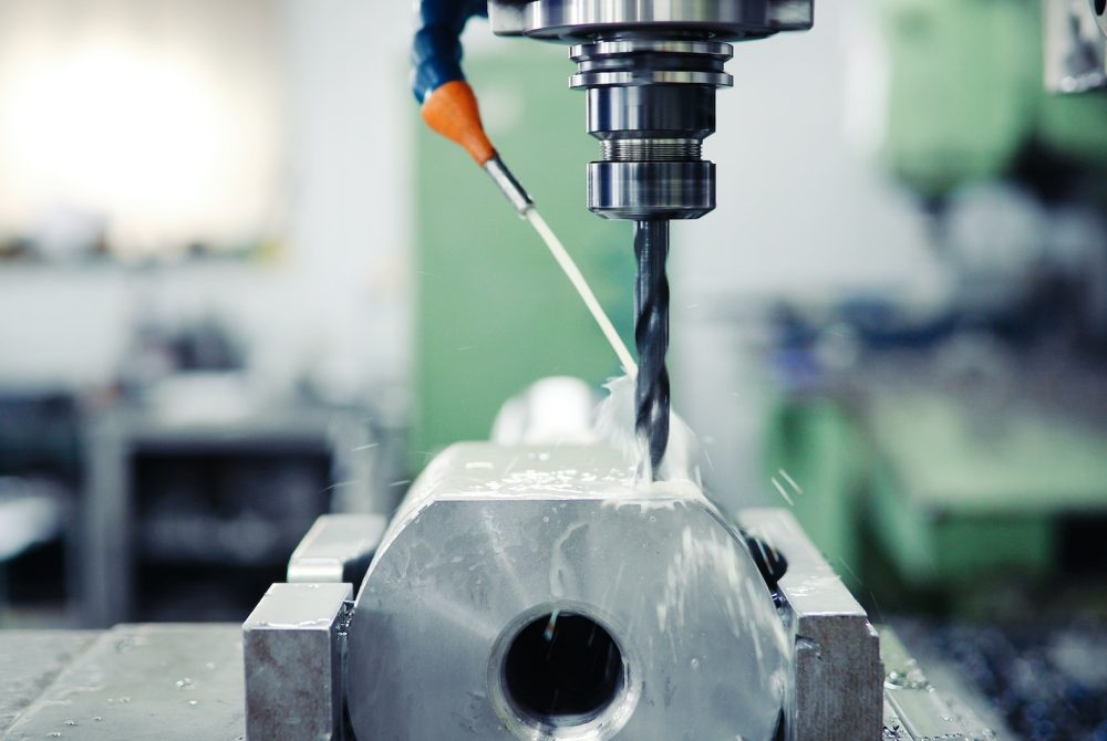 Close up of CNC machine